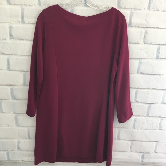 J.Jill Womens Ponte Knit Dress Wine Size Medium - Picture 4 of 5